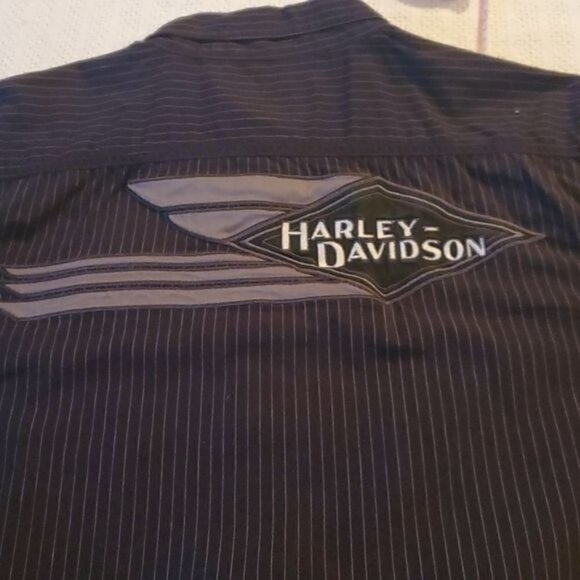 Harley-Davidson Embroidered Graphic Casual Button Down Short Sleeve Sz L Shirt - Picture 6 of 14